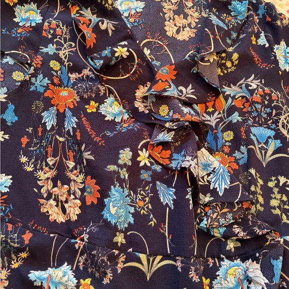 Papillon Ruffle Floral Print Dress-Size Large-Side Zipper - Picture 8 of 11